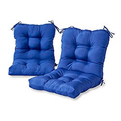 Greendale Home Fashions Indoor/Outdoor Seat/Back Chair Cushions, Marine Blue, Set of 2