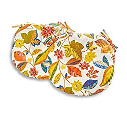 Greendale Home Fashions Round Indoor/Outdoor Bistro Chair Cushion, 18-Inch, Skyworks, Set of 2