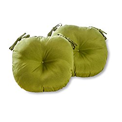 Greendale Home Fashions Round Indoor/Outdoor Bistro Chair Cushion, Summerside Green, 15-Inch, Set of 2