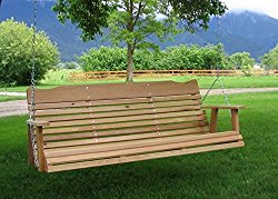 5′ Natural Cedar Porch Swing, Amish Crafted – Includes Chain & Springs