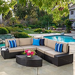 Reddington Outdoor Patio Furniture 6-Piece Sectional Sofa Set with Cushions