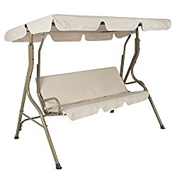 Best ChoiceProducts Outdoor 2 Person Canopy Swing Glider Hammock Patio Furniture Backyard Porch
