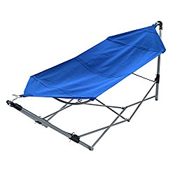 Stalwart  Portable Hammock with Frame Stand and Carrying Bag, Blue