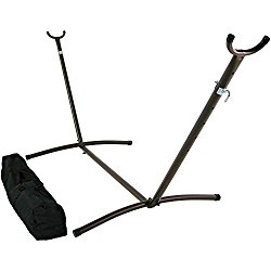 Sunnydaze 2 Person Space Saving Brazilian Hammock Stand, Portable with Carrying Case, 400 Pound Capacity, Bronze