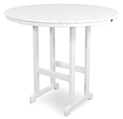 Trex Outdoor Furniture TXRBT248CW Monterey Bay Round Bar Table, 48-Inch, Classic White