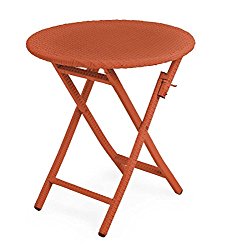 Colorful Wicker Folding Bistro Table, in Orange