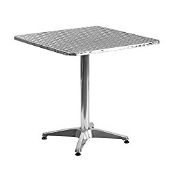 27.5” Square Aluminum Indoor-Outdoor Table with Base