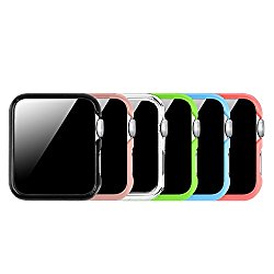 [6 Color Pack] Fintie Apple Watch Case 38mm, Ultra Slim Lightweight Polycarbonate Hard Protective Bumper Cover for All Versions 38mm Apple Watch Series 2 / 1 / Original (2015) with Retail Packaging