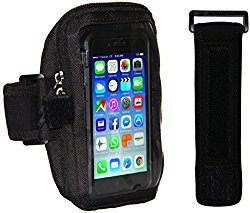 Armband for iPhone 6 6S 5 5S Galaxy S7 S6 S5 fits Otterbox Commuter & Defender Case + Armband Extender (Black)
