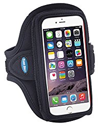 Armband for iPhone 6, 6s, 7 with a slim case; Galaxy S5/S6/S7 with no case; also fits iPhone 5/5s/5c/SE with LifeProof Case – for Men & Women for Running & Workouts [Black]