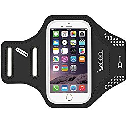 Armband for iPhone, VCOO Ultra Thin Soft Running Case with Reflective Strip and Extension Strap, Sweatproof Workout Arm Band for iPhone 7 / 6s / 6 / Samsung Galaxy LG HTC Nokia MOTO (4.7- 5.0 inch)