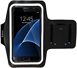 Galaxy S7 Running & Exercise Armband with Key Holder & Reflective Band (Black)