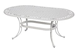 Home Styles 5552-33 Biscayne Oval Outdoor Dining Table, White Finish, 72-Inch
