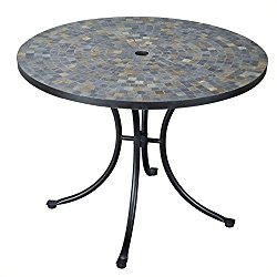 Home Styles 5601-30 Stone Harbor Slate Tile Top Outdoor Dining Table