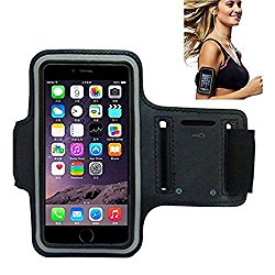 iPhone 6 Armband, Morris Water Resistant Sports Armband with Key Holder for iPhone 6, 6S (4.7-Inch), Galaxy S3/S4, iPhone 5/5C/5S, Bundle with Screen Protector (Black)