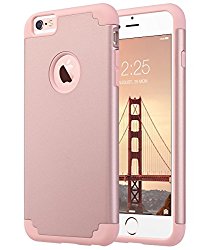 iPhone 6 Plus Case, iPhone 6S Plus Case, ULAK Slim Dual Layer Protective Case Fit for Apple iPhone 6 Plus (2014) / 6S Plus(2015) 5.5 inch Hybrid Hard Back Cover and Soft Silicone-Rose Gold