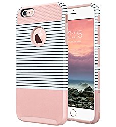 iPhone 6s Case, iPhone 6 Case, ULAK Hybrid Slim Case With Hard PC and Inner TPU Cover for Apple iPhone 6S 4.7 Inch & iPhone 6 4.7 Inch Device (Rose Gold/Pink/Minimal Stripes)