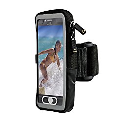 iPhone 7 Slim Case Compatible Sport Running Armband, Fingerprint Touch Supported, Key Holder, ID/Card Slot, Flexible Arm Strap, Reflective Safety Band