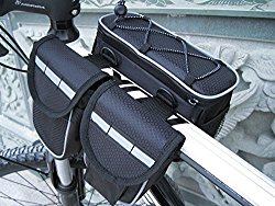 Mocase Bike Bicycle Multi-function Frame Top Tube Pannier Bag with Rainproof Cover for Mountain Road Bike