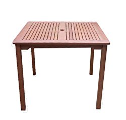 VIFAH V1104 Ibiza Outdoor Wood Stacking Table, Natural Wood Finish, 35-1/2 by 35.4 by 29-1/2-Inch