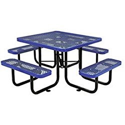 46″ Expanded Metal Square Picnic Table, Blue