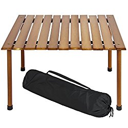 Best Choice Products Wooden Portable Table With Carrying Case