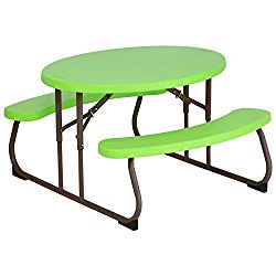 Lifetime 60132 Children’s Oval Picnic Table, Lime Green