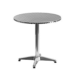 27.5” Round Aluminum Indoor-Outdoor Table with Base