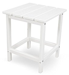 POLYWOOD ECT18WH Long Island 18″ Side Table, White