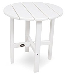 POLYWOOD RST18WH Round 18″ Side Table, White