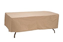 Protective Covers Weatherproof Table Cover, 60 Inch x 66 Inch , Oval/Rectangle Table, Tan