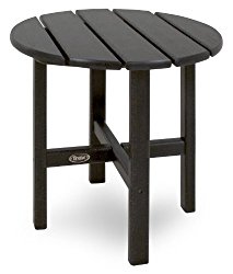 Trex Outdoor Furniture Cape Cod Round 18-Inch Side Table, Charcoal Black