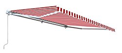 ALEKO Retractable 10ft x 8 ft Patio Awning 10ft x 8ft Red and White Stripes