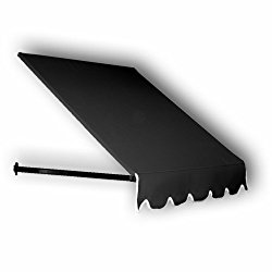 Awntech 3-Feet Dallas Retro Awning for Low Eaves, 18 by 36-Inch, Black