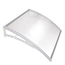 Yescom 39″x39″ Outdoor Clear Door Window Awning Canopy Hollow Polycarbonate Patio Cover Rain Snow Protection