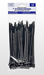 Outdoor UV Zip Tie Fasteners (7 Inch, Black)