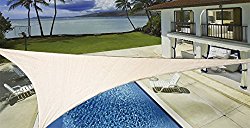 New ProSource Sand Color 16′ Oversized Sun Shade Sail Shade canopy Sun Shelter