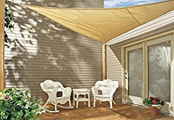 Sol Maya Triangle Patio Sun Shade Sail – Sand Color Available in Multiple Sizes (11.5″ x 11.5″ x 11.5″)