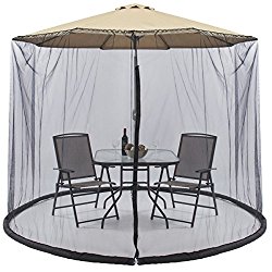 Best Choice Products Outdoor 9 Foot Patio Umbrella Screen- Black