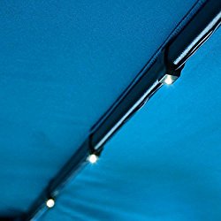 AMPERSAND 10-Ft. 8-Rib Offset Patio Umbrella Solar String Lights (Cool White)