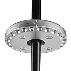 Newcomdigi Patio Umbrella Lights, 28 LED umbrella light 3 Level Dimming, Lamp for Patio Umbrellas, Camping Tents and other Outdoor Use(Silver)