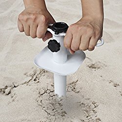 Ammsun Metal Sand Anchor Auger Screw Universal Sandgrabber for Beach Umbrella Heavy Duty White