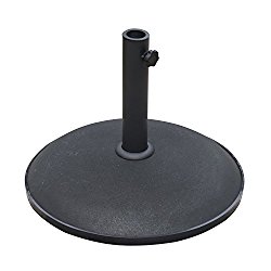 Outsunny Round Decorative Patio Umbrella Stand Base, 20″/55 lb, Black