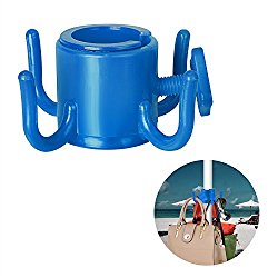 Tagvo Beach Umbrella Hanging Hook, 4-prongs Plastic Umbrella Hook Hanging for Towels /Hats /Clothes /Camera /Sunglasses /Bags–Durable, Fit for Beach,Camping Trips