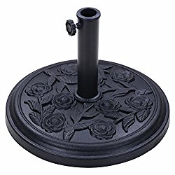 Yescom 18-inch 20-lbs Round Umbrella Base Heavy Stand Holder Fit for 8ft 9ft Patio Garden Umbrella Black