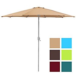 Best Choice Products Patio Umbrella 9′ Aluminum Patio Market Umbrella Tilt W/ Crank Outdoor