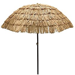 EasyGo – 6.5′ Thatch Patio Tiki Umbrella – Tropical Palapa Raffia Tiki Hut Hawaiian Hula Beach Umbrella
