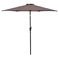 Giantex 10ft Patio Umbrella 6 Ribs Market Steel Tilt w/ Crank Outdoor Garden (Tan)