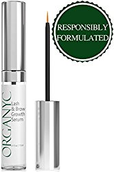 Organyc Eyelash & Eyebrow Growth Serum (High Potency) Grows Longer, Fuller, Thicker Lashes & Brows in 60 days! Enhancing Conditioner Treatment Boosts Regrowth Prevents Thinning Breakage and Fall Out