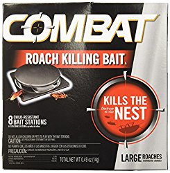 Combat Roach Killing Bait, Large Roach Bait Station, 8 Count